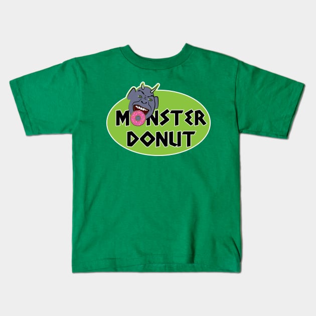 Monster Donut Kids T-Shirt by photokapi